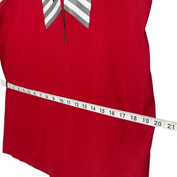 Fruit of the Loom Platinum Mens Tank Top Red with Black Gray White Flags Size M - Picture 6 of 8